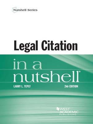 cover image of Legal Citation in a Nutshell